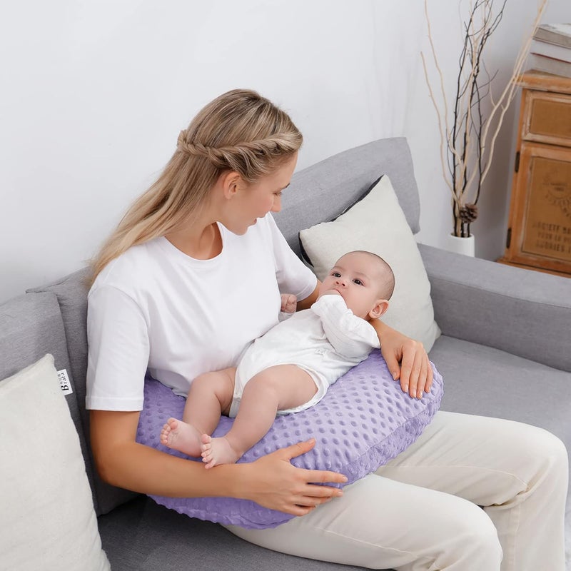 Aullar Pillowcase for Nursing Pillow and Positioner for Breastfeeding and Bottle Feeding, Propping Baby, Tummy Time, Baby Sitting Support, Awake-Time Support, Pillow Cover Only (Orchid) - Image 2